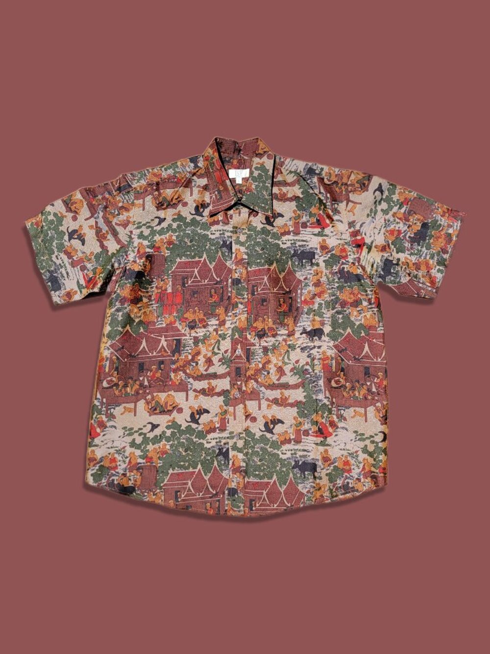 ❝ TSV Thai Silk Village patterned silk shirt ₊ 🇹🇭🐘˚⊹ ❞